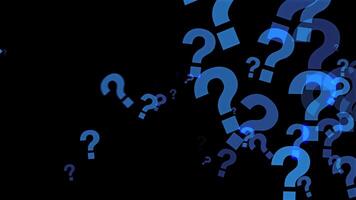 Light Blue Animated Question Marks Moving Right To Left video