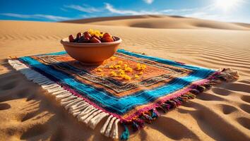 Dates on Rug in Desert Setting photo