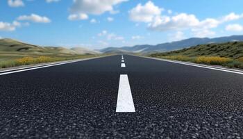 Digital Rendering Of A Highway Road With Spacious Design. Emphasizing Digital Elements In The Creation Of The Roadway. A Modern Approach photo