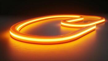 Twisting Curve With Neon Glow. A Digital Rendering Of Computer Technology photo