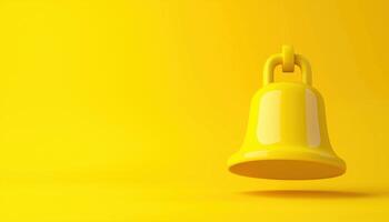 Yellow Notification Bell. A Vibrant Ringing Bell For Social Media Alerts And Reminders On The Web. Be Notified Instantly. photo