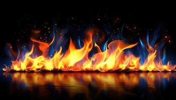 Bright Flames Dancing In The Dark Night, Rising And Moving With Blurred Edges, Creating A Mesmerizing And Enchanting Spectacle photo
