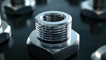Close Up Render Of Head Bolt And Screw Nut Showcases A Detailed View Of The Components Used In Construction And Assembly Work photo