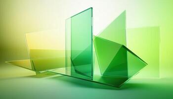 Gradient Green Transparent Geometry Rendering Showcases An Art Form That Beautifully Combines Colors And Shapes In A Visually Appealing Way photo