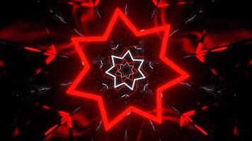 Red and White Fantastic Abstract Corridor with Neon Frames Background VJ Loop in 4K video