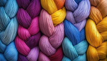 Collage Of Knitted Braids Cotton Yarn For Backdrop Or Mapping. Processed And Ready To Use For Various Creative Projects photo