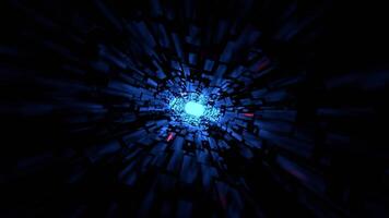 Blue and Red Sci Fi Corridor with Neon Light Movement Background VJ Loop in 4K video