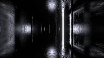 White Futuristic Cyber Tunnel with Neon Strobe Rods Background VJ Loop in 4K video