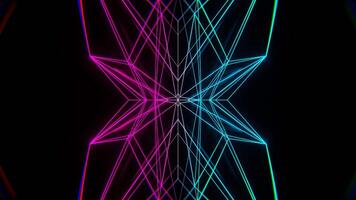 Cyan and Pink Abstract Moving Neon Lines Background VJ Loop in 4K video