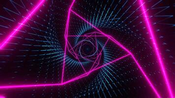 Blue and Pink Mesh Neon Spiral Abstract Tunnel Background VJ Loop in 4K video