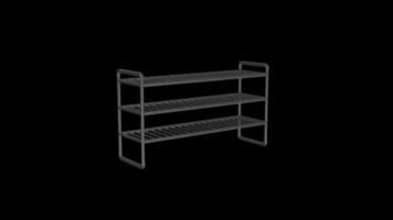 Shoe Rack Rotating on a Transparent Background. Seamless Loop. 4K video