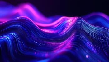 Modern Blue Wave Element For Presentations, Flyers, Posters, Brochures, And Websites. Abstract And Shiny Design Suitable For Technology And Science Themes photo
