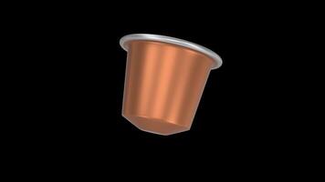 Coffee Capsule Rotating on a Transparent Background. Seamless Loop. 4K video