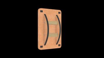 Balance Board Rotating on a Transparent Background. Seamless Loop. 4K video