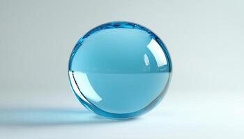Rendered Image Of A Bubble Filled With Transparent Blue Liquid, Captured In Detailed And Realistic Form. Perfect For Visual Projects photo