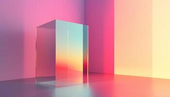Computer Digital Rendering Of Transparent Glass With Gradient Effect Showcasing The Art Of Creating Realistic Glass Materials Through Digital Technology photo