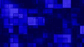 Abstract Blue Square Digital Background Glowing Pixels and Geometric Shapes video
