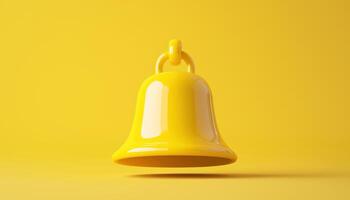 Yellow Ringing Bell Notification For Social Media Reminder On Web Platform. Stay Updated With New Notifications With The Notification Bell Icon photo