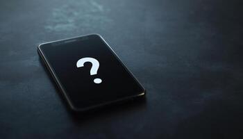 Question Mark And Question Button Displayed On A Mobile Screen Phone With A Rendering Of A Phone Specifically Designed For Asking Questions photo