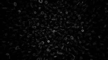 Reflection, Template with Particles, Silver Gears, Cinematic Background, Unique Design, Rotation video