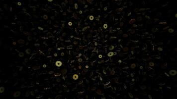 Reflection, Template with Particles, Golden Gears, Cinematic Background, Unique Design, Rotation video