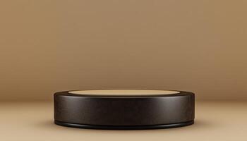 Brown Abstract Podium For Cosmetic, Perfume, And Product Presentation 3d Rendering For Professional Display And Showcase Of Items photo