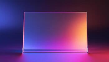 Computer Digital Rendering Of Transparent Glass With Gradient Effect. High Quality Digital Image Showcasing The Transparency And Gradient Of The Glass Material photo