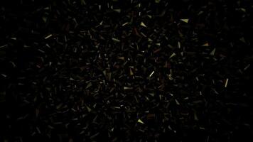 Template with Particles, Golden Triangles, Reflection, Cinematic Background, Unique Design, Rotation video