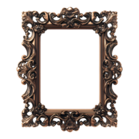 Rustic Old Wooden Frame With Carved Details On Transparent Background png