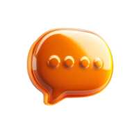 Bold Orange Dialogue Box Icon With Shadow On Transparent Background png