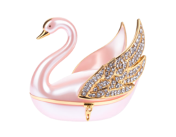 A delicate and elegant swan-shaped trinket box png