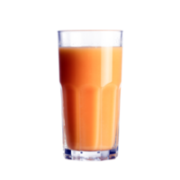 Refreshing Carrot Juice in Tall Glass, Isolated on Transparent Background, Macro View png