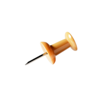 Beige Push Pin with Metal Point on Transparent Background Macro Shot png