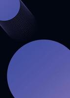 Bold Minimalistic Vertical Poster Template. Modern gradient background with geometric shapes in black vector