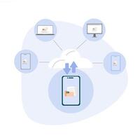 Mobile app development with cloud services vector
