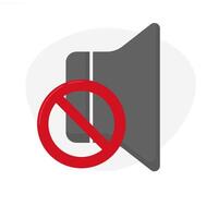 speaker icon with prohibited symbol. turn off mobile phone notifications. concept of activating silent mode on mobile phone. vector