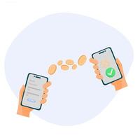 concept of transfer via mobile phone application. vector