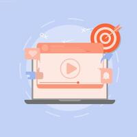 A laptop with a playing on it vector