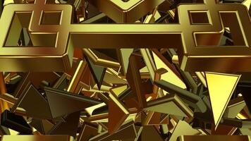 Exclusive, Unique Template, Golden Figures, Sharp Fragments, Looped Background, Luxury Design, Rotation video