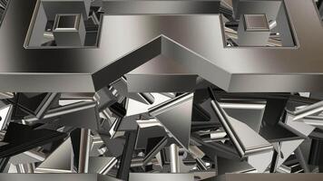 Looped Background, Elegant Template, Silver Figures, Sharp Fragments, Unique Design, Exclusive, Rotation video