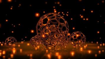 Rotation, Elite Template, Orange Shapes, Background, Reflection, Unique Design, Falling Particles video