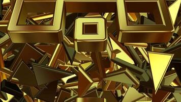 Luxury Design, Unique Template, Golden Figures, Sharp Fragments, Looped Background, Exclusive, Shapes, Rotation video