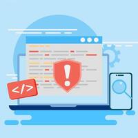 application development, automated code reviews, and code errors occur. vector