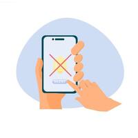 turn off mobile phone notifications. concept of activating silent mode on mobile phones. vector