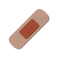 Single beige bandage with perforation marks with transparent background art png