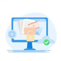 Folder illustration with Confidentiality property, Personal data security concept. Can be used for banners, websites and landing pages. vector