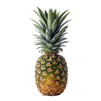 Fresh Whole Pineapple with Green Leaves Isolated on Transparent Background png