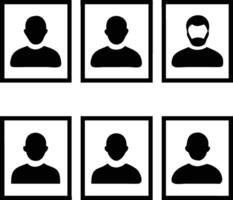 User Icons Set A collection of six user icons, featuring variations in hair and facial features, designed for website interface, web application, social media profile, and mobile apps. vector