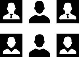 User Icons Set ,A collection of six user icons, featuring variations in hair and facial features, designed for website interface, web application, social media profile, and mobile apps vector