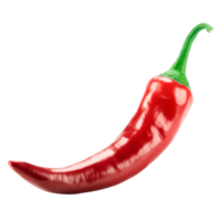 Single Red Chili Pepper with Green Stem Isolated on Transparent Background png